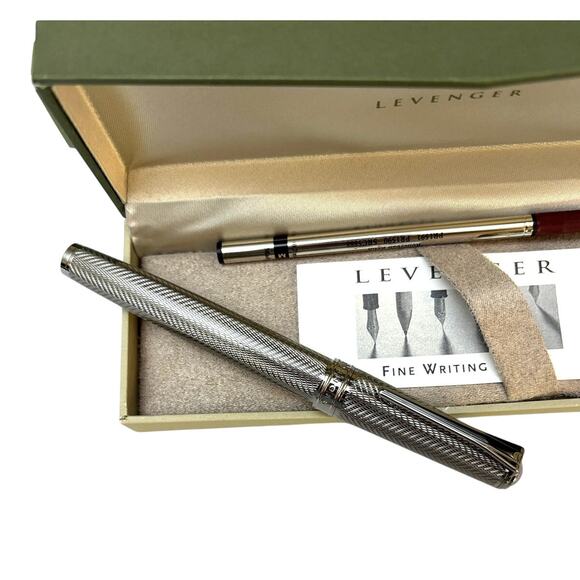 NEW | LEVENGER True Writer Element Etched Guilloche Pattern Rollerball Pen - Picture 1 of 16